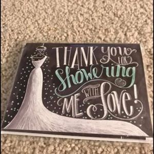 6 Wedding Shower Thank you cards and envelopes